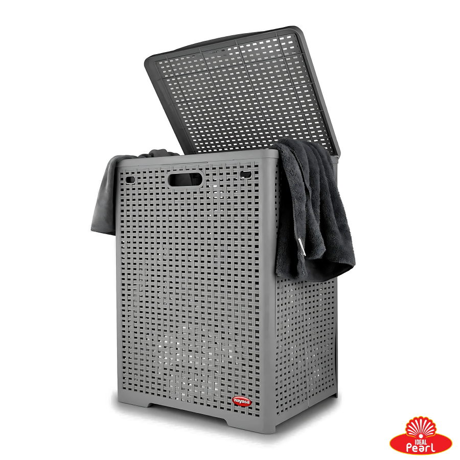 NAYASA SWEETY MODULAR PLASTIC LUANDRY BASKET (GREY, BROWN,CREAM)