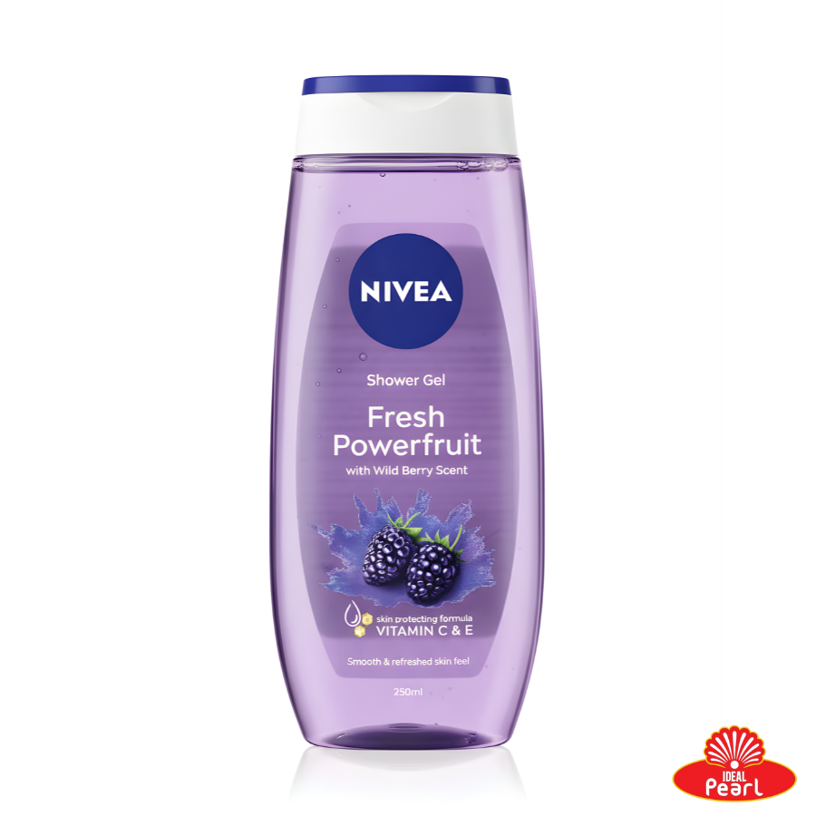 NIVEA SHOWER GEL FRESH POWERFRUIT WITH WILD BERRY SCENT - 250ML
