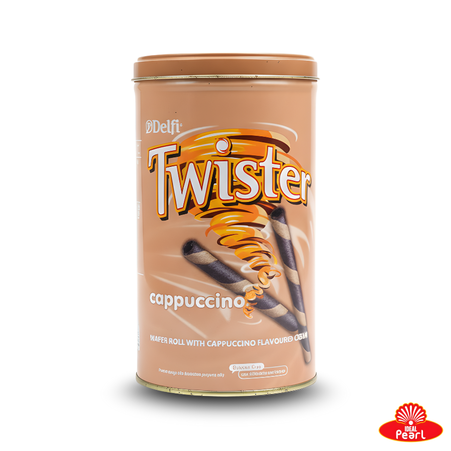 DELFI TWISTER CAPPUCCINO WAFER ROLL - CAPPUCHINO FLAVOURED CREAM (320G)