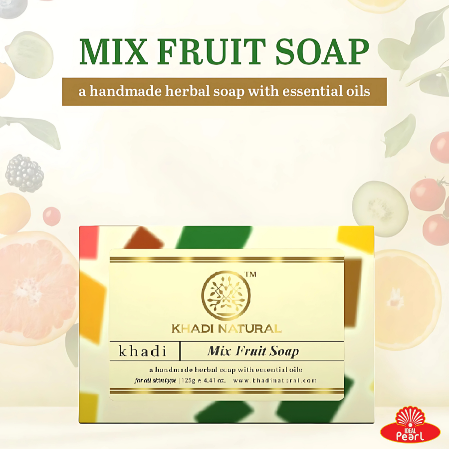 KHADI NATURAL MIX FRUIT SOAP HANDMADE-125G