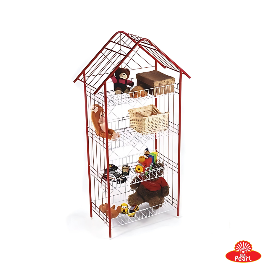 MULTI-PURPOSE DISH STORAGE BASKET WITH ROOF DESIGN - 4 TIER