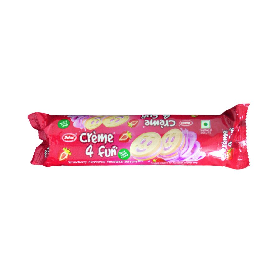 Dukes - Cream For Fun - Strawberry Flavoured Sandwich Biscuits 145g
