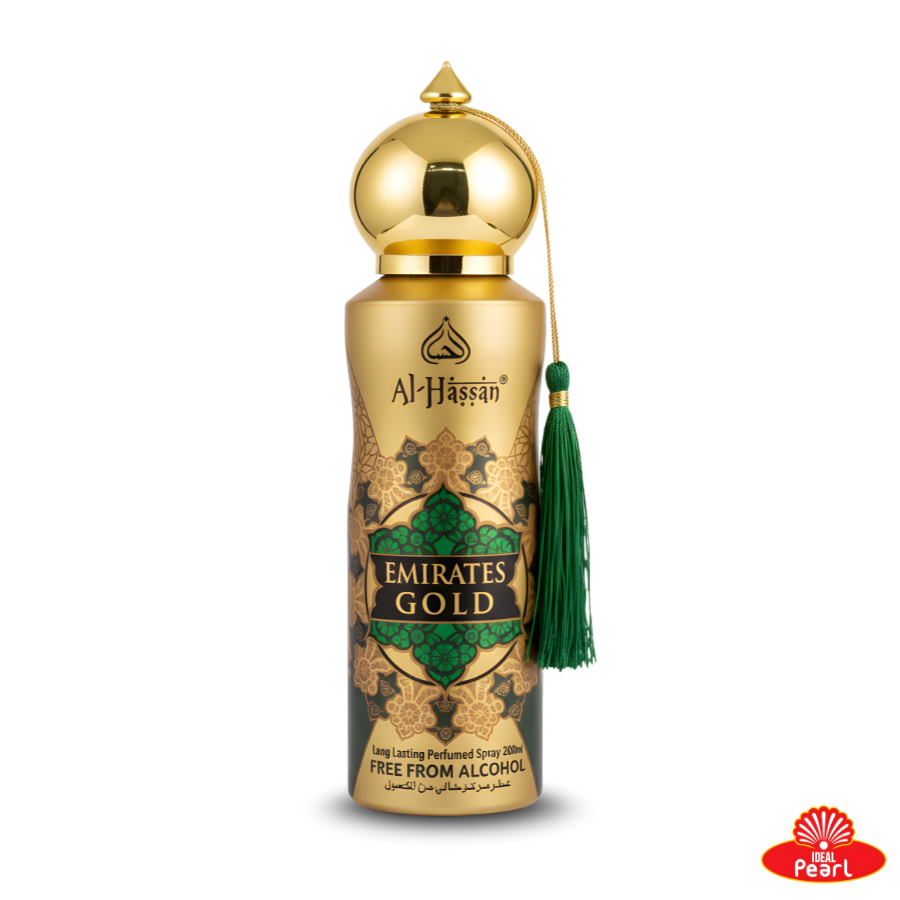 AL-HASSAN EMIRATES GOLD LONG LASTING PERFUMED SPRAY – 200ML