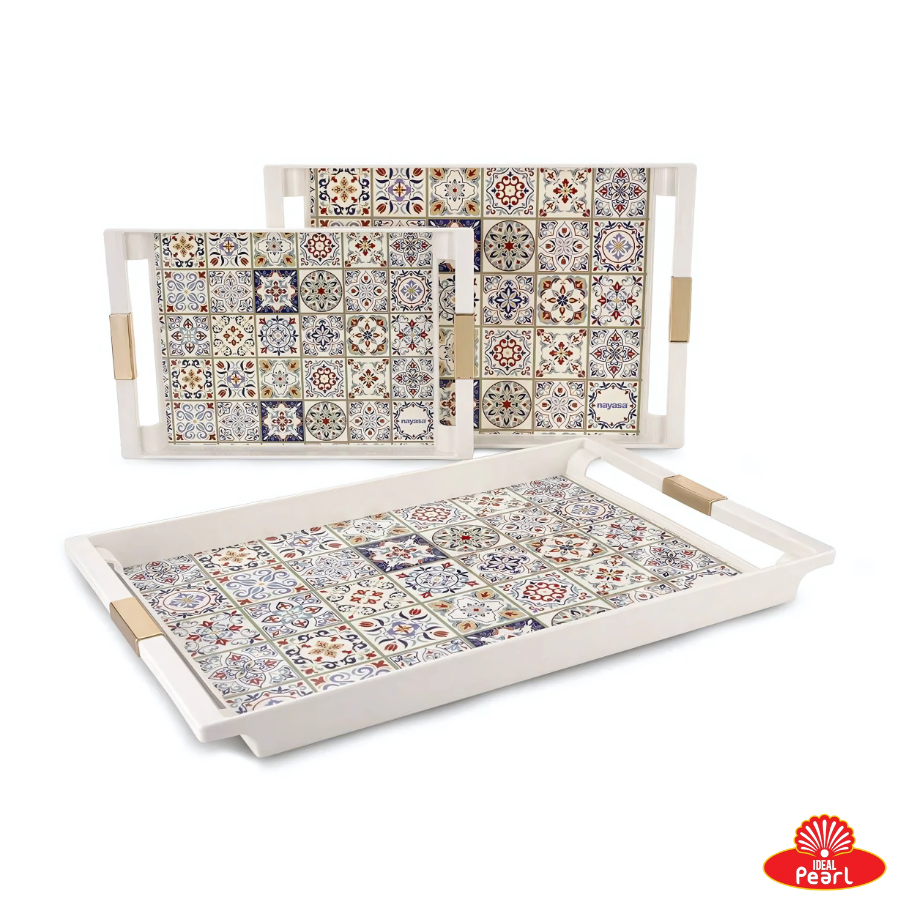 NAYASA DECO SERVING TRAY SET OF 3 TRAYS (S+M+L)