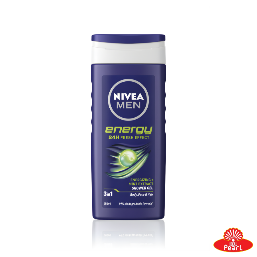 NIVEA MEN ENERGY SHOWER GEL BODY, FACE & HAIR - 3 IN 1, 250ML