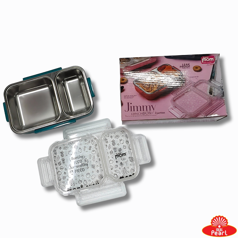 Supermoms Jimmy 2 partition lunchbox insulation keep food warm & fresh for hours