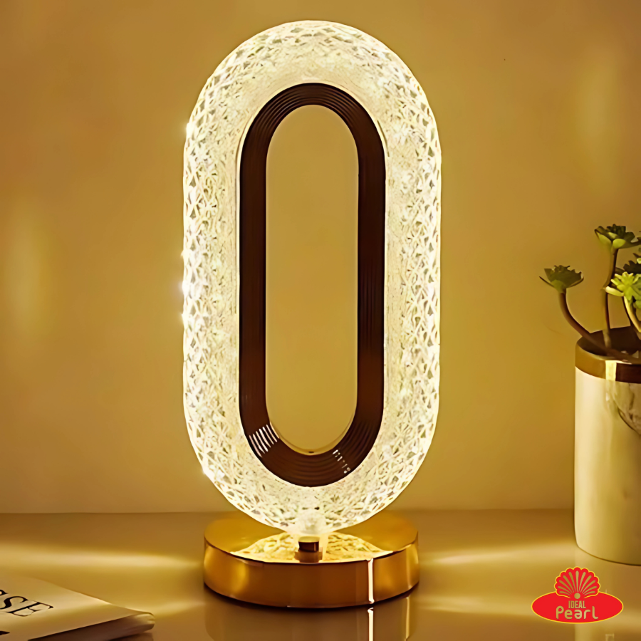 OVAL CRYSTAL TABLE LAMP TOUCH CONTROL