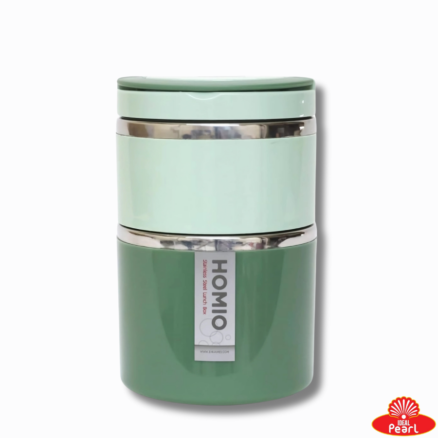 TEDEMEI HOMIO Lunch Box 2 Layers/Compartment Stainless Steel Available in Green/Pink/Blue