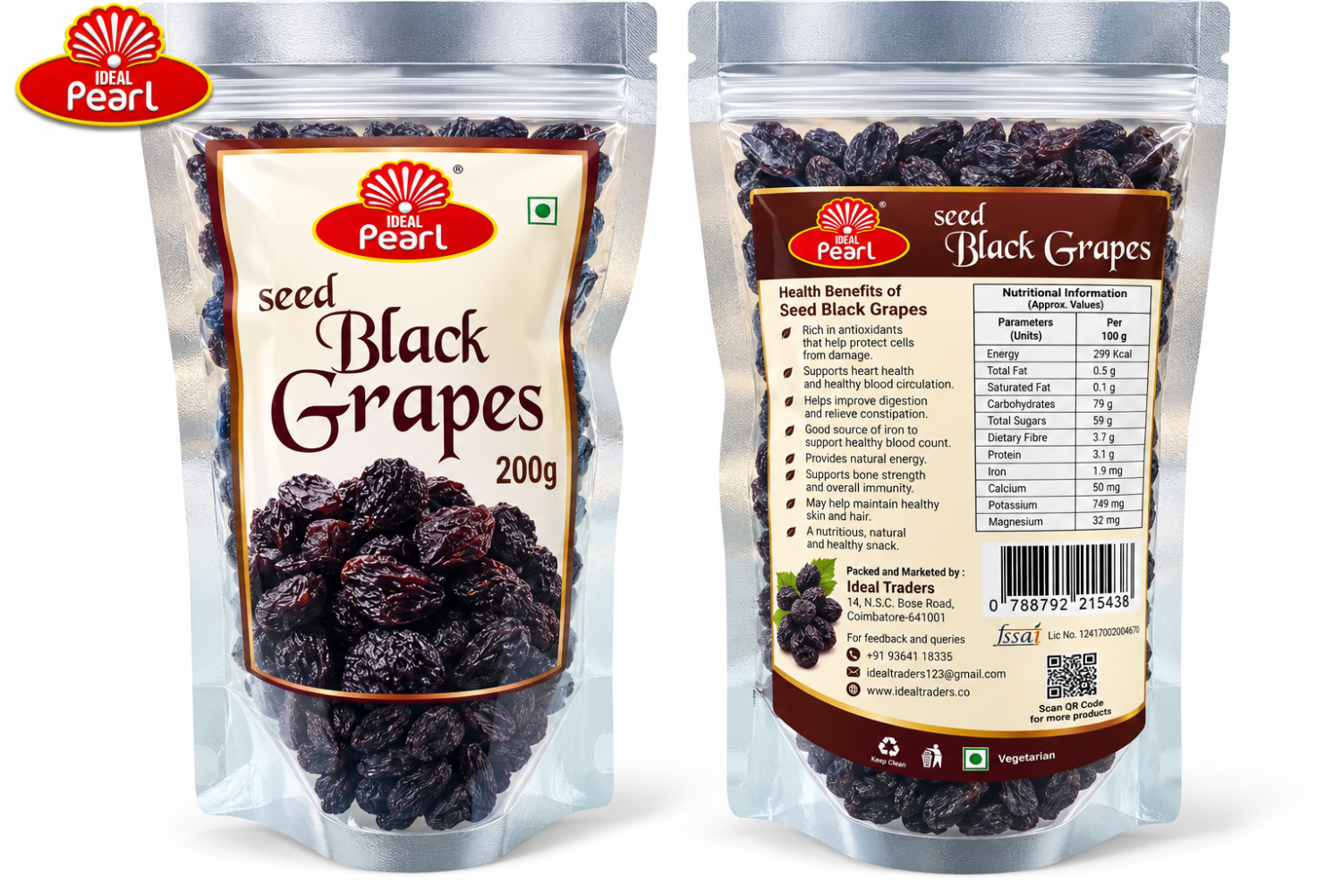 Black Grapes Seeded (200g)
