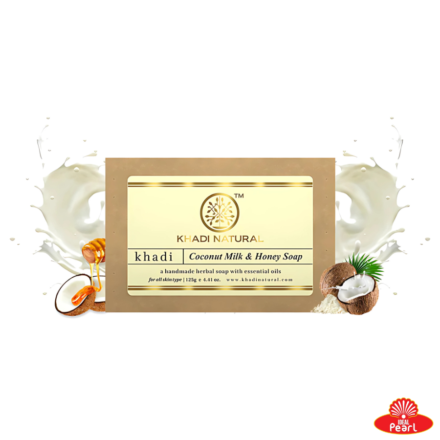 KHADI NATURALS COCONUT MILK & HONEY SOAP HANDMADE -125G