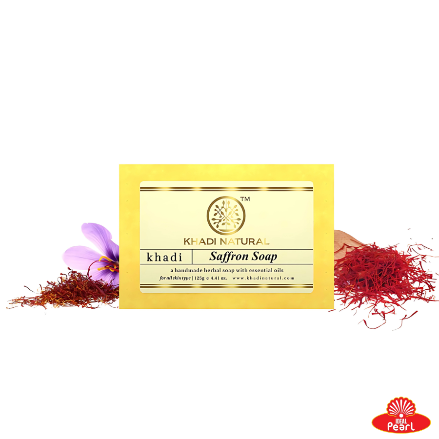 KHADI NATURALS SAFFRON SOAP HANDMADE -125G