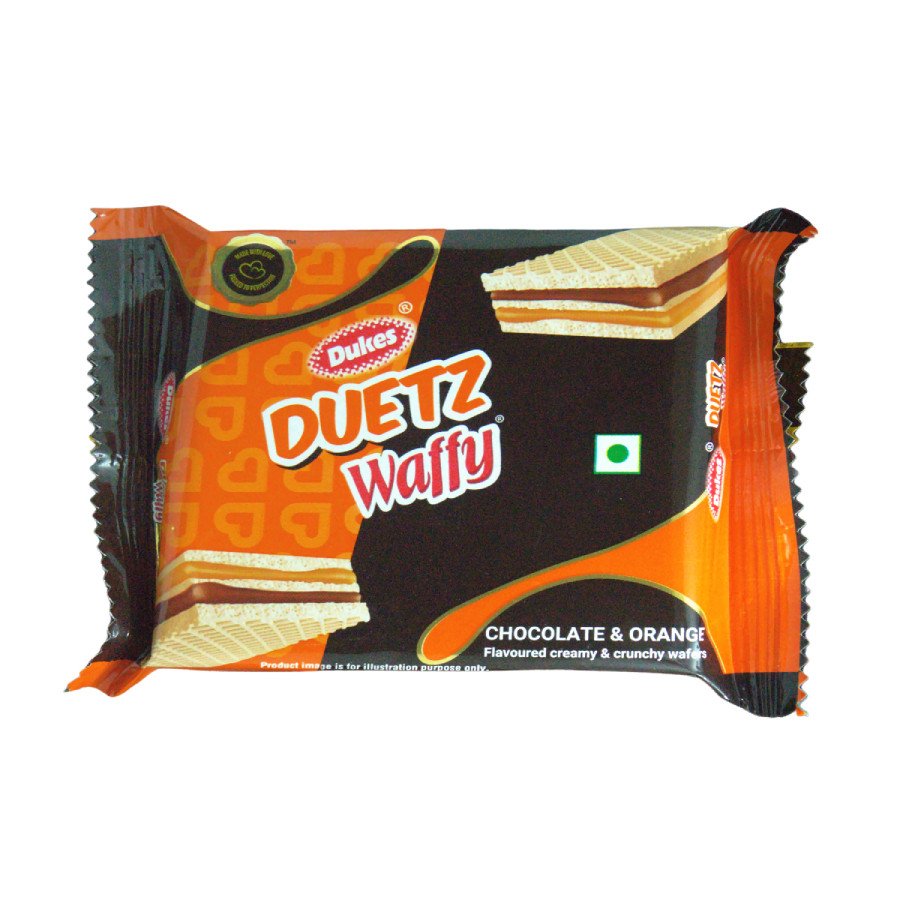 Dukes - Duetz Waffy Chocolate & Orange Flavoured Creamy & Crunchy Wafers 30g