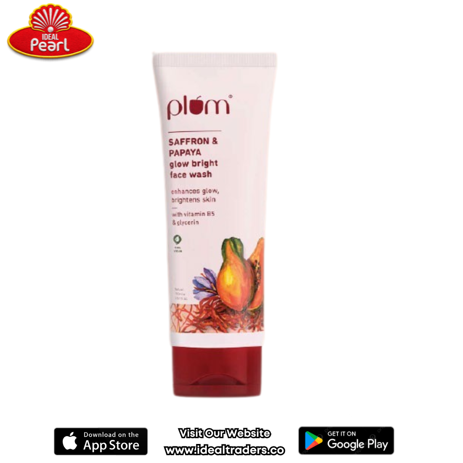 PLIM saffron & papaya glow bright face wash 100gm