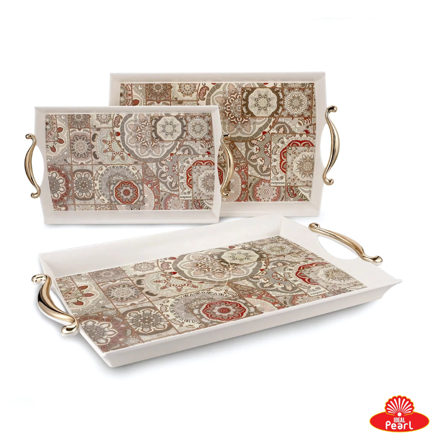 NAYASA REGENCY SERVING TRAYS SET OF 3 TRAYS (S+M+L)