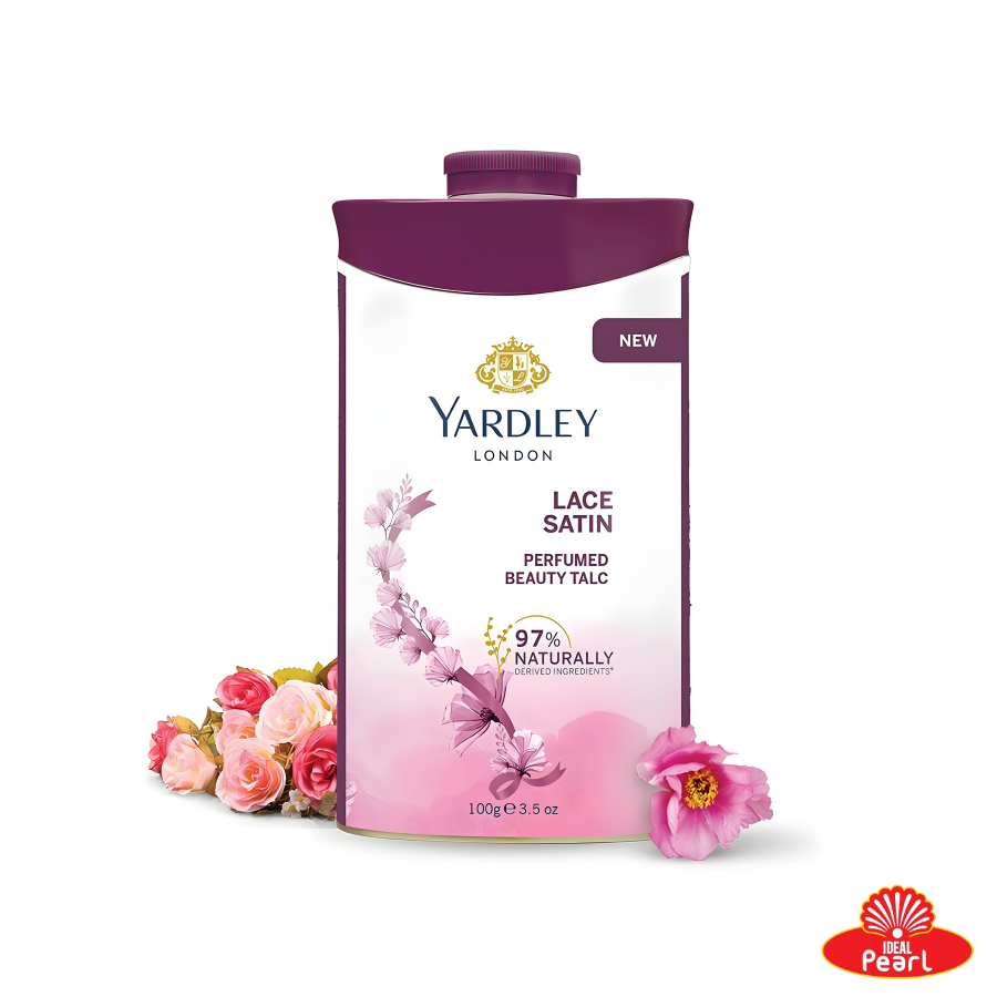 YARDLEY LONDON LACE SATIN PERFUMED BEAUTY TALC – 100G
