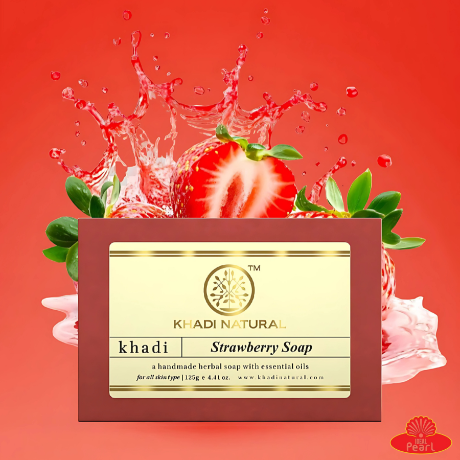 KHADI NATURAL STRAWBERRY SOAP HANDMADE-125G